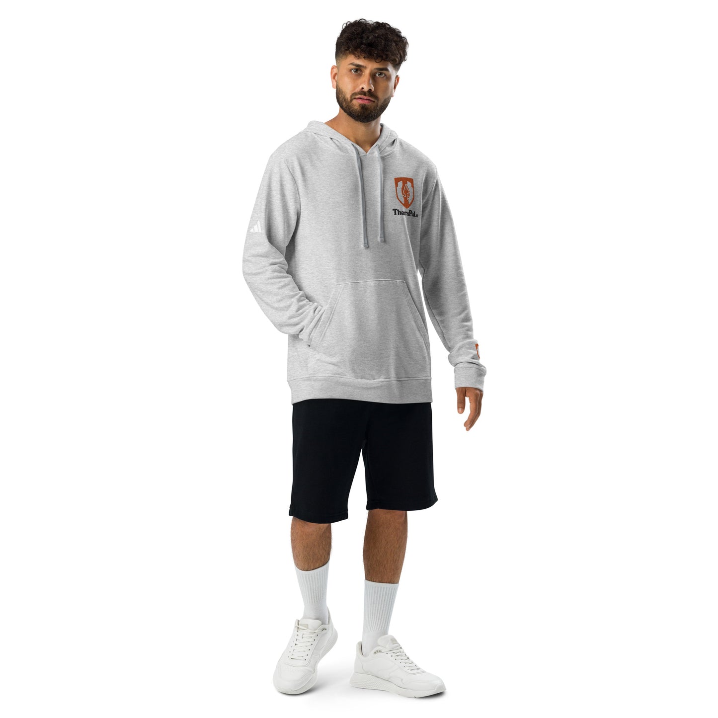 adidas fleece hoodie (black text)