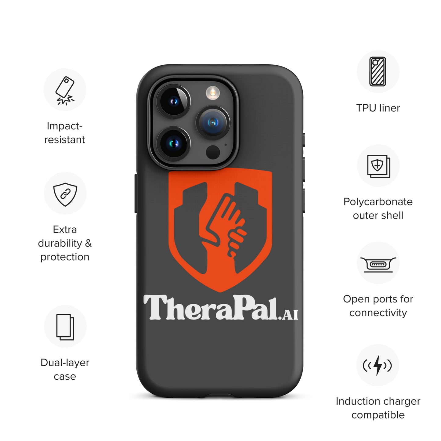 Tough Case for iPhone® (white text)