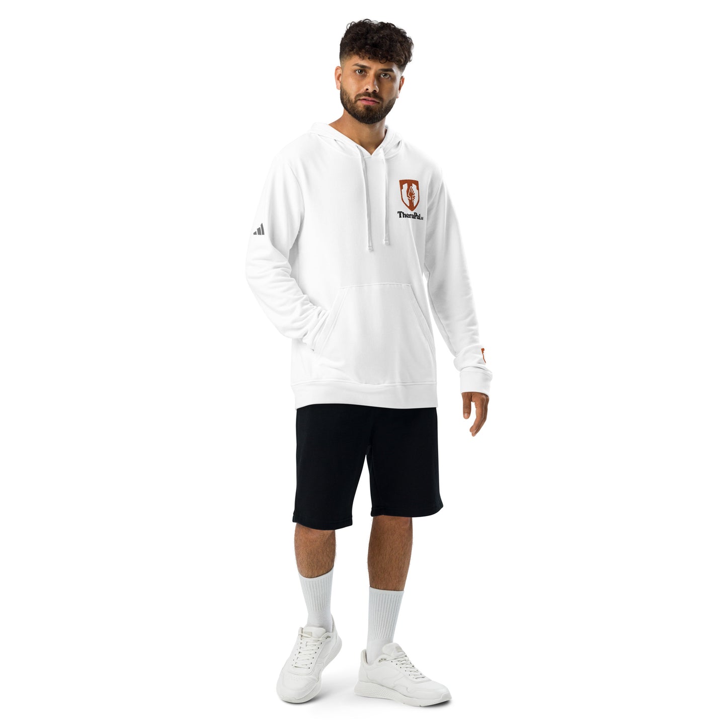 adidas fleece hoodie (black text)