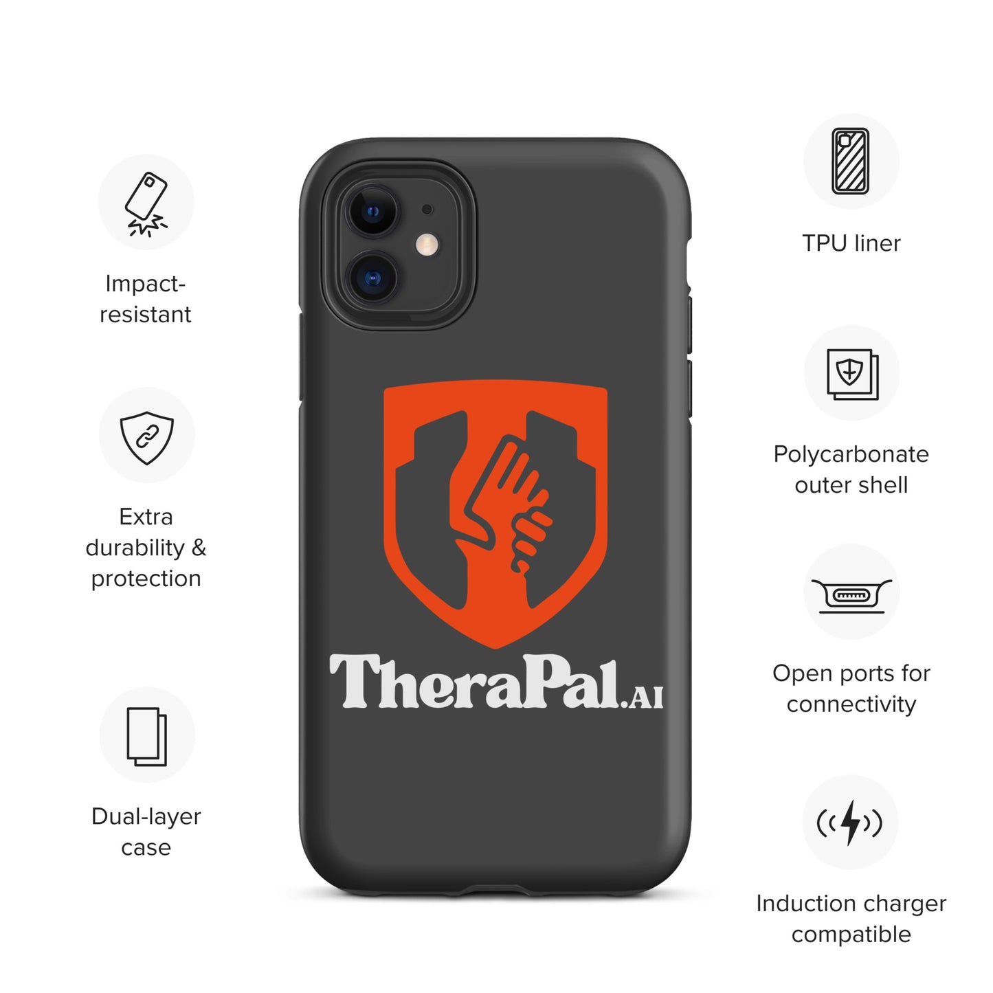 Tough Case for iPhone® (white text)