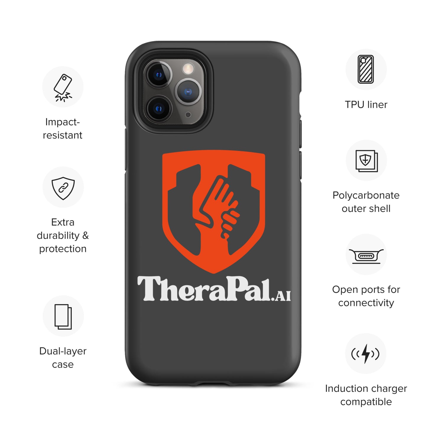 Tough Case for iPhone® (white text)