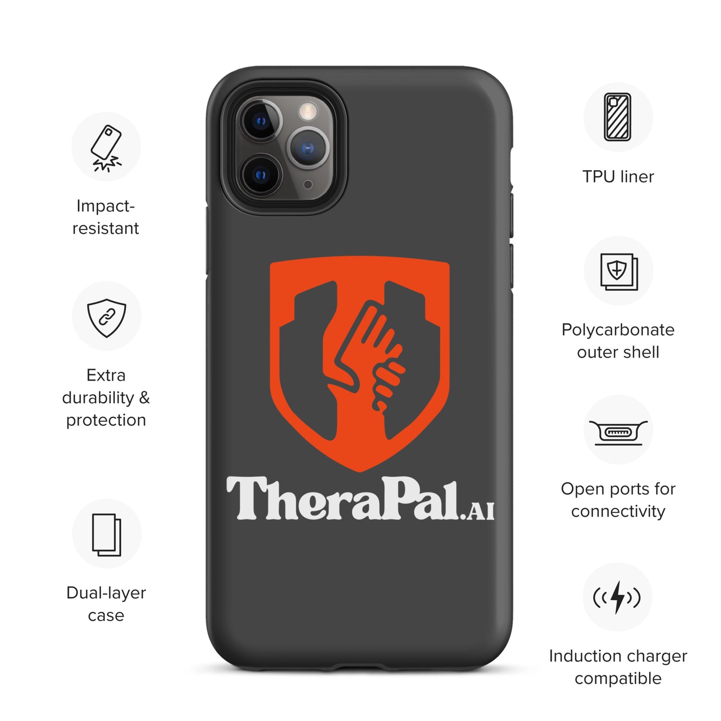 Tough Case for iPhone® (white text)