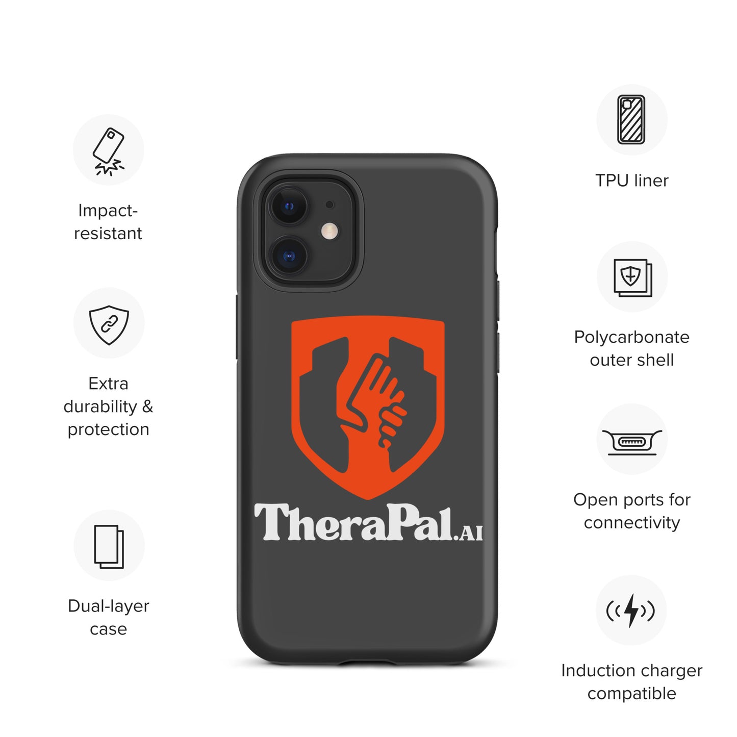 Tough Case for iPhone® (white text)