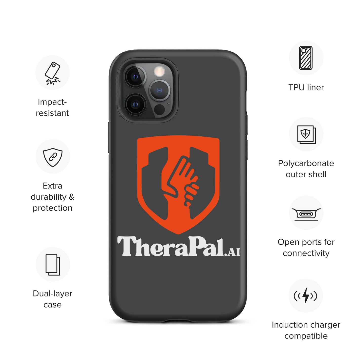 Tough Case for iPhone® (white text)