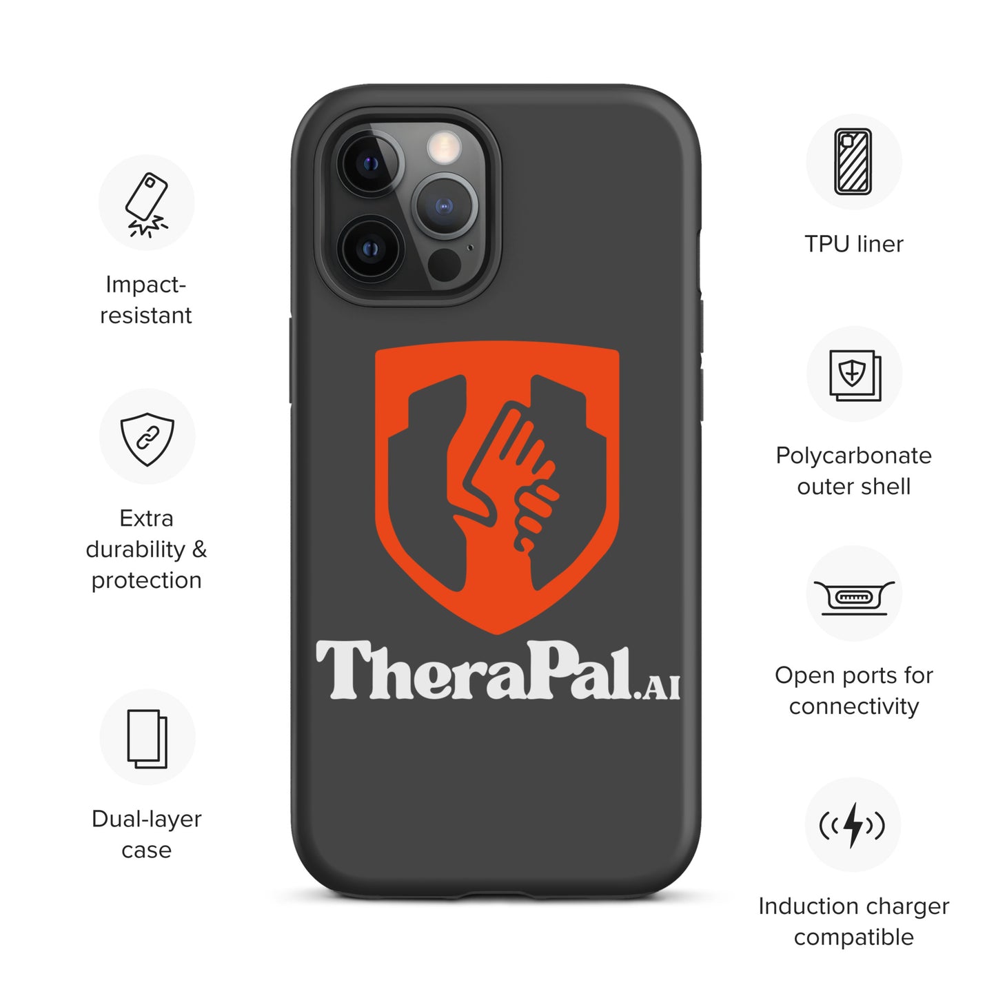Tough Case for iPhone® (white text)