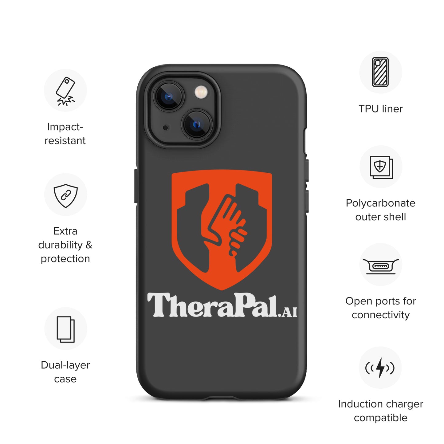 Tough Case for iPhone® (white text)