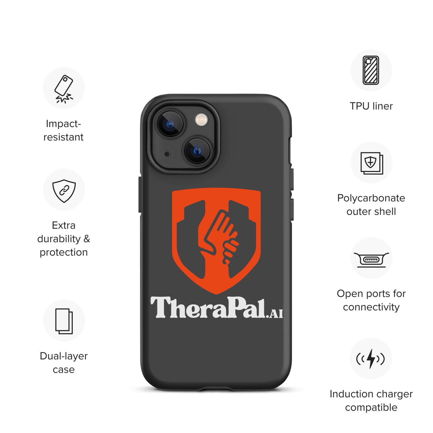 Tough Case for iPhone® (white text)