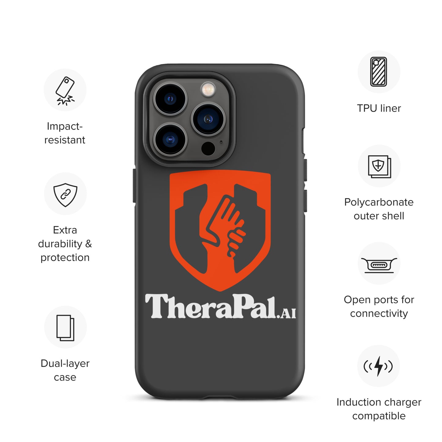 Tough Case for iPhone® (white text)