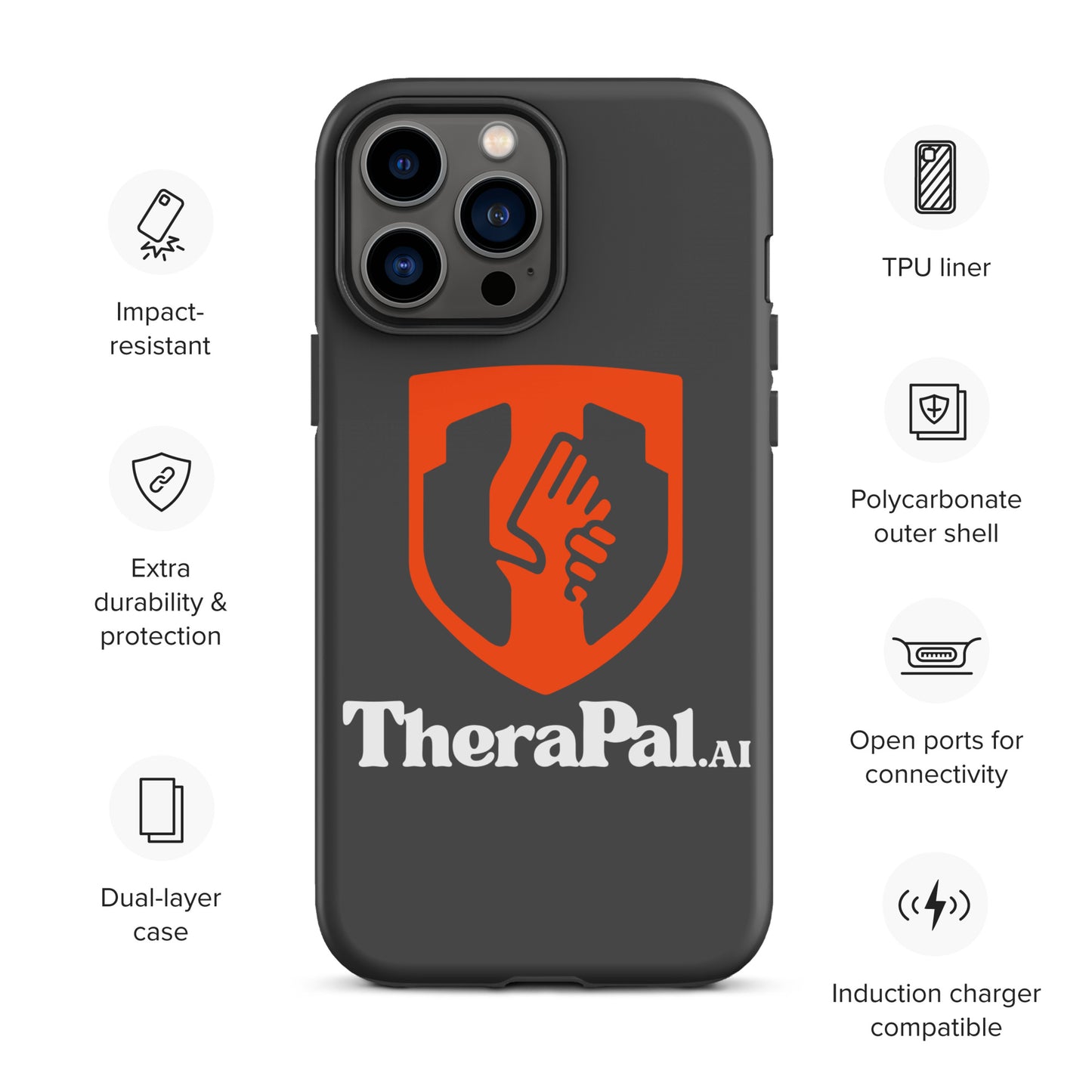 Tough Case for iPhone® (white text)