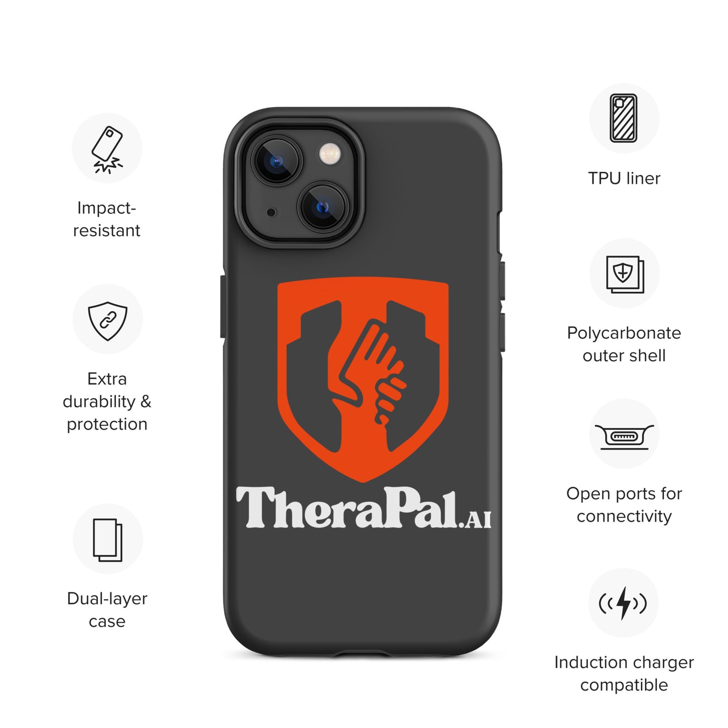 Tough Case for iPhone® (white text)