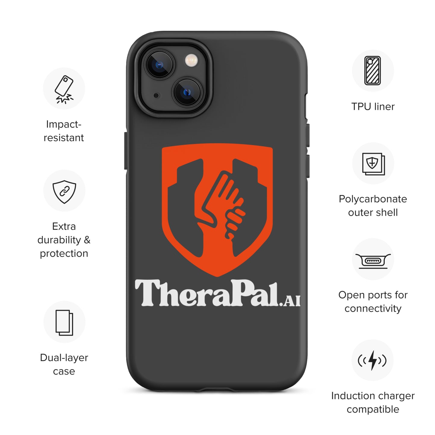 Tough Case for iPhone® (white text)