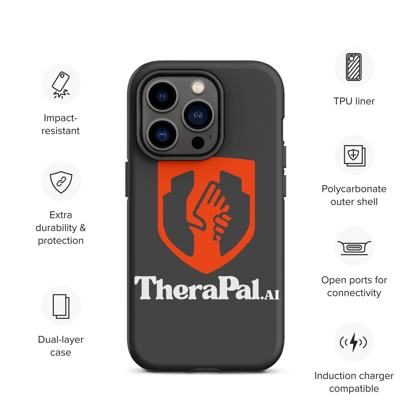 Tough Case for iPhone® (white text)
