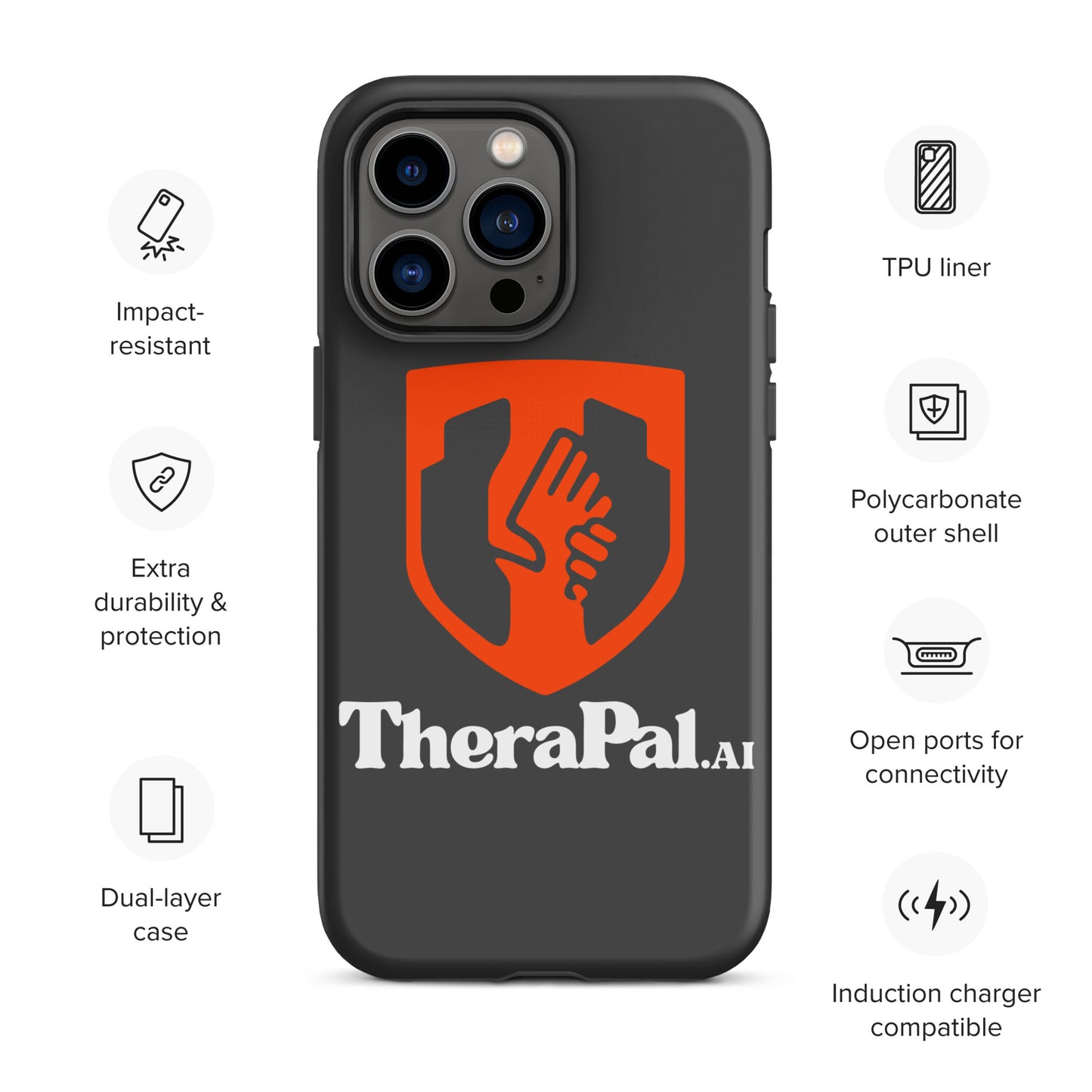Tough Case for iPhone® (white text)