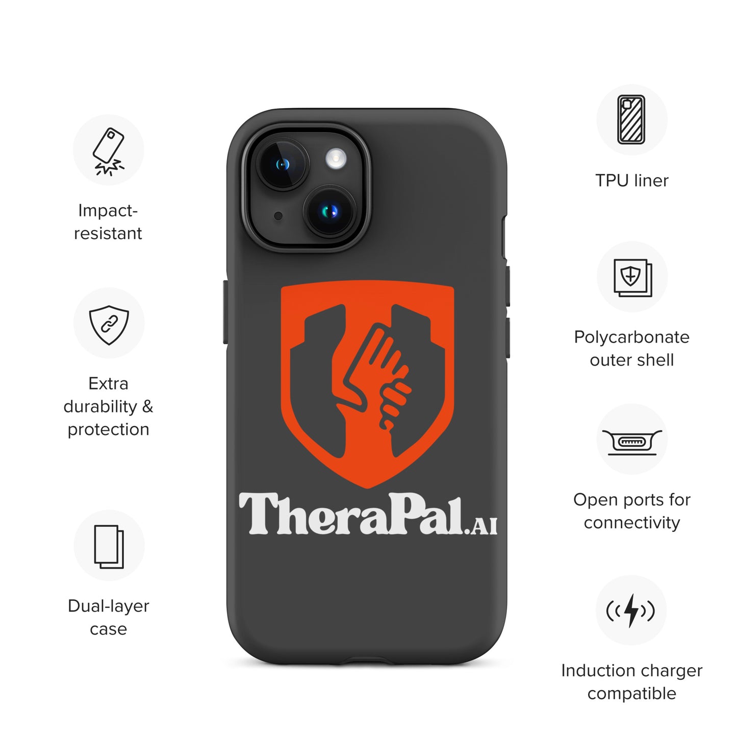 Tough Case for iPhone® (white text)