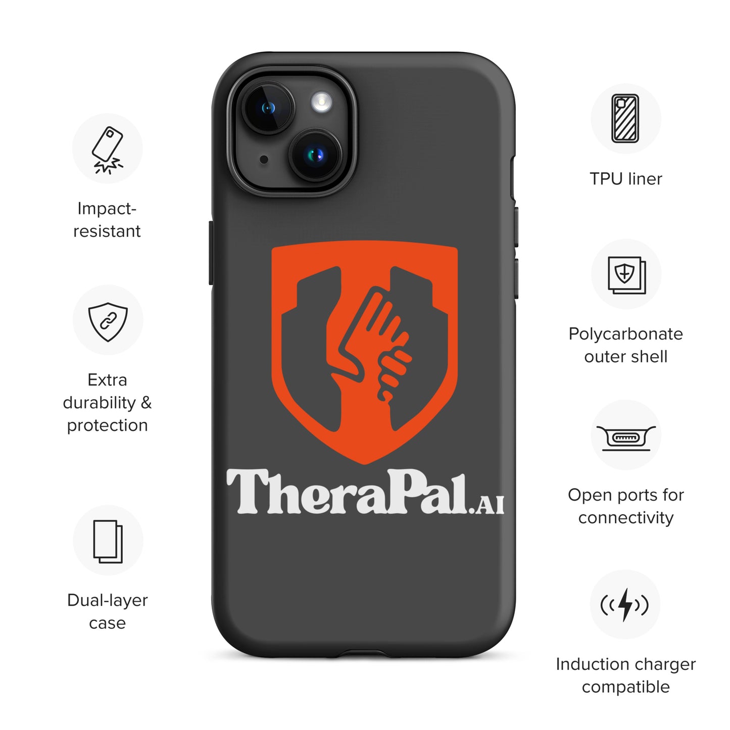 Tough Case for iPhone® (white text)