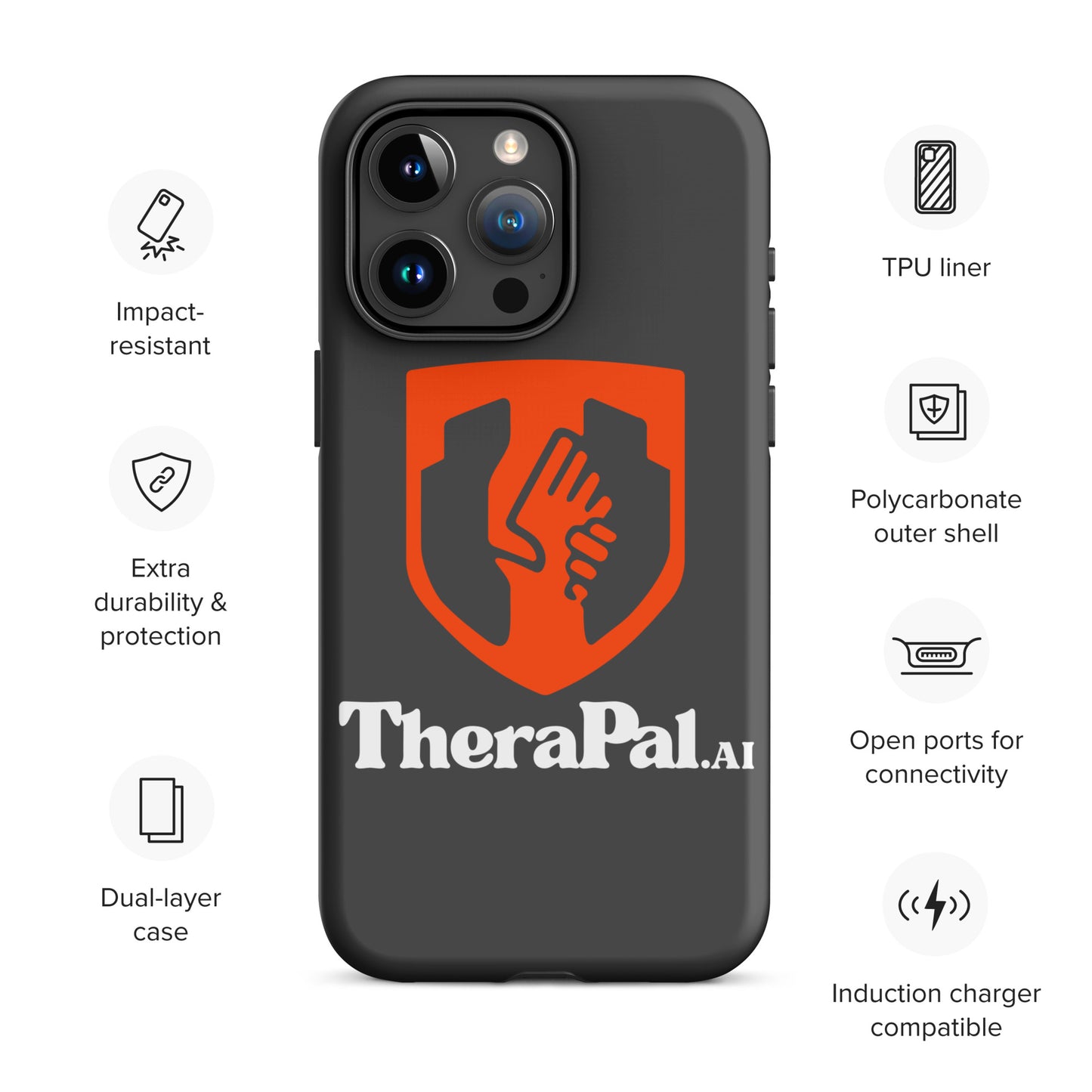 Tough Case for iPhone® (white text)