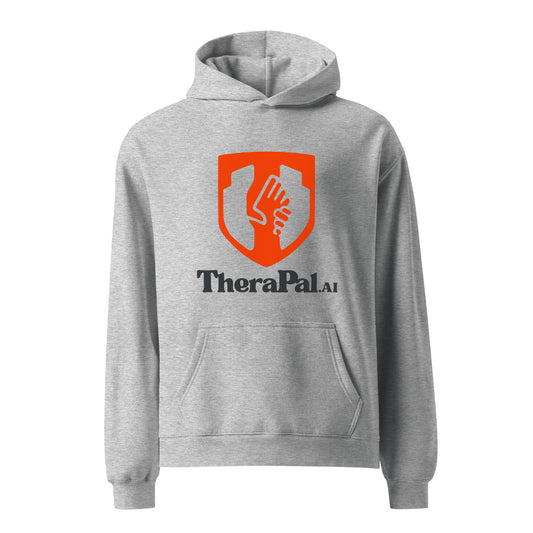 Unisex oversized hoodie (black text)